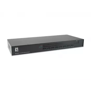 Switch KVM LevelOne 16 porte PS/2-USB VGA, 2048 x 1536 pixel, montaggio a rack, 1U, nero