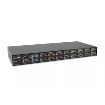 Switch KVM LevelOne 16 porte PS/2-USB VGA, 2048 x 1536 pixel, montaggio a rack, 1U, nero