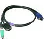 LevelOne ACC-3201 kit cavi KVM VGA (M) a VGA (M), USB, PS/2, 1,8 m, nero