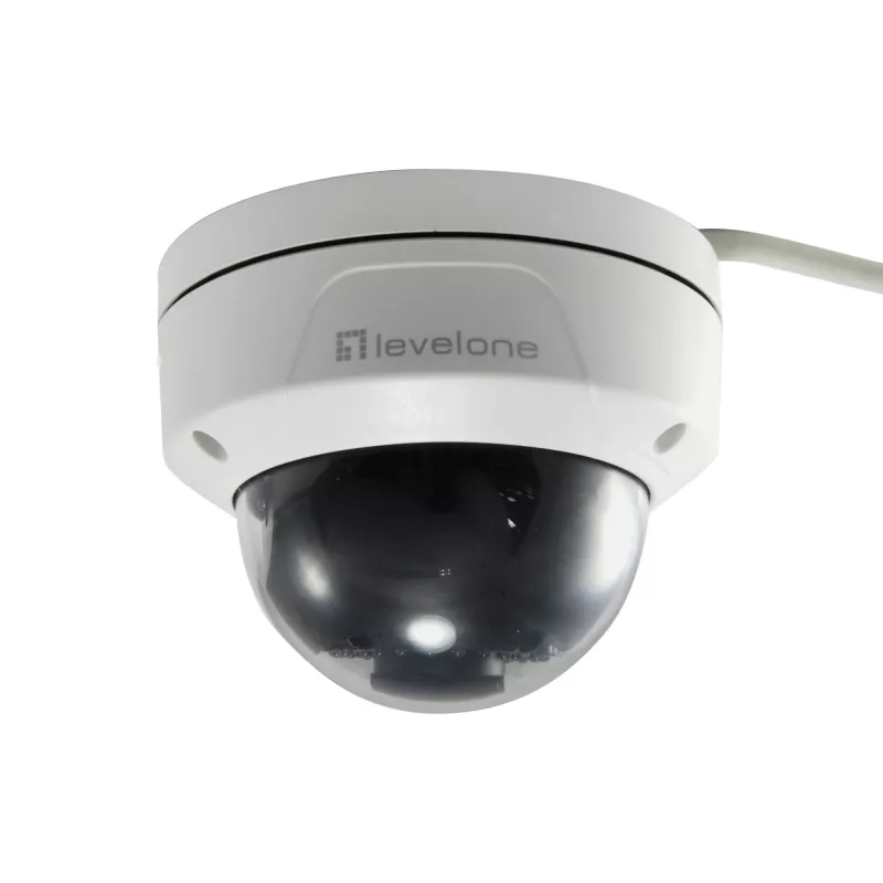Telecamera IP fixed dome LevelOne GEMINI, 2 megapixel, H.265, antivandalo, 802.3af PoE, interno/esterno