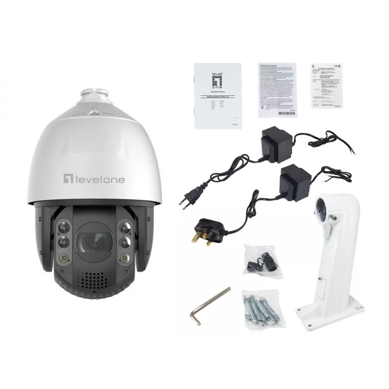 Telecamera IP PTZ LevelOne FCS-4072 GEMINI, 4 MP, zoom 32x, H.265, IR 200 m, interno/esterno
