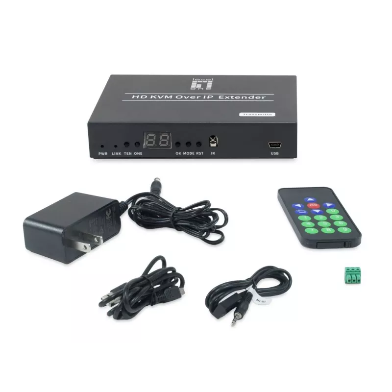 Trasmettitore AV LEVELONE HVE-6701T — HDMI 1.3b, fino a 1920×1080, Cat5e/Cat6/Cat7, Mini-USB, 12 V DC