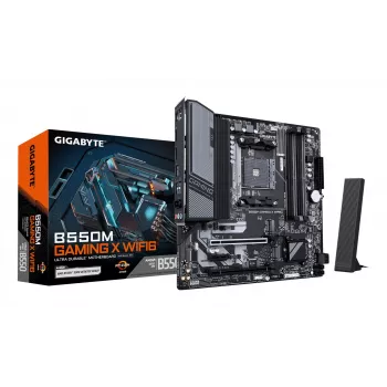 Scheda madre GIGABYTE B550M GAMING X WIFI6 - CPU AMD Ryzen 5000, VRM 5+3 fasi, fino a 3200 MHz DDR4, 1xPCIe 4.0 + 1xPCIe 3.0 M.2, Wi-Fi 6, 1GbE LAN, USB 3.2 Gen 1