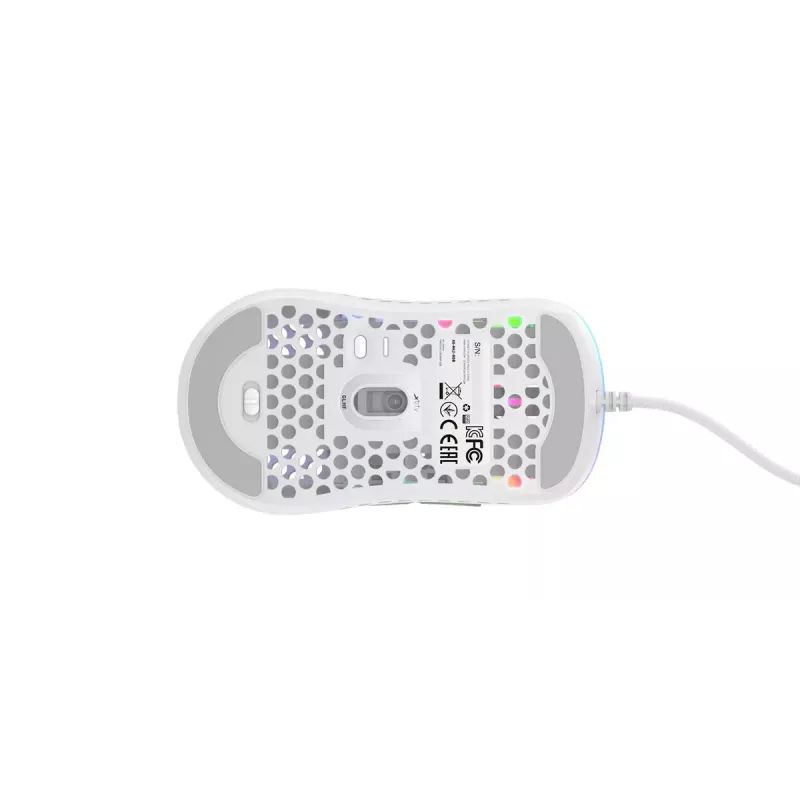 XTRFY M42 mouse da gaming ambidestro – sensore ottico, 16.000 DPI, USB Type-A, bianco, RGB