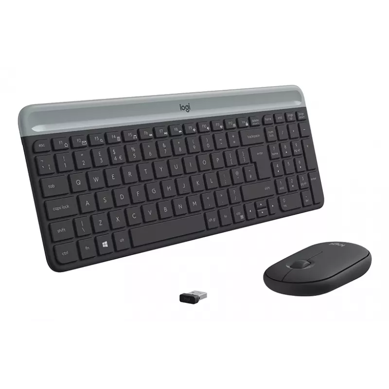 Tastiera e mouse wireless sottili LOGITECH combo Mk470 - Graphite - AZERTY francese