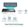 TP-Link switch unmanaged PoE+ 24 porte 10/100Mbps + 2 porte Gigabit