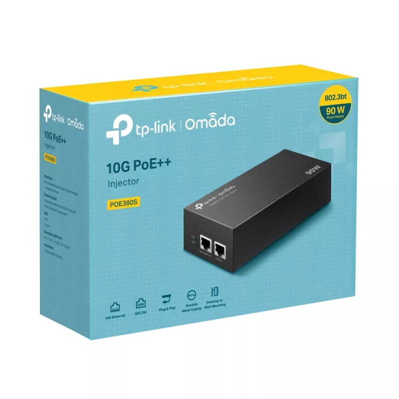 Iniettore PoE TP-Link Omada POE380S 10 Gigabit Ethernet 100-240V nero