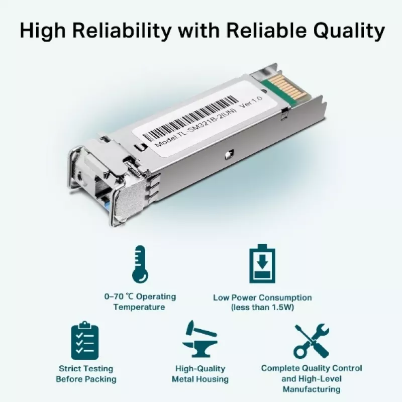 TP-Link modulo SFP Gigabit Single-Mode WDM bidirezionale, fibra ottica, 1250 Mbit/s, SFP, LC, 9/125 µm, BX