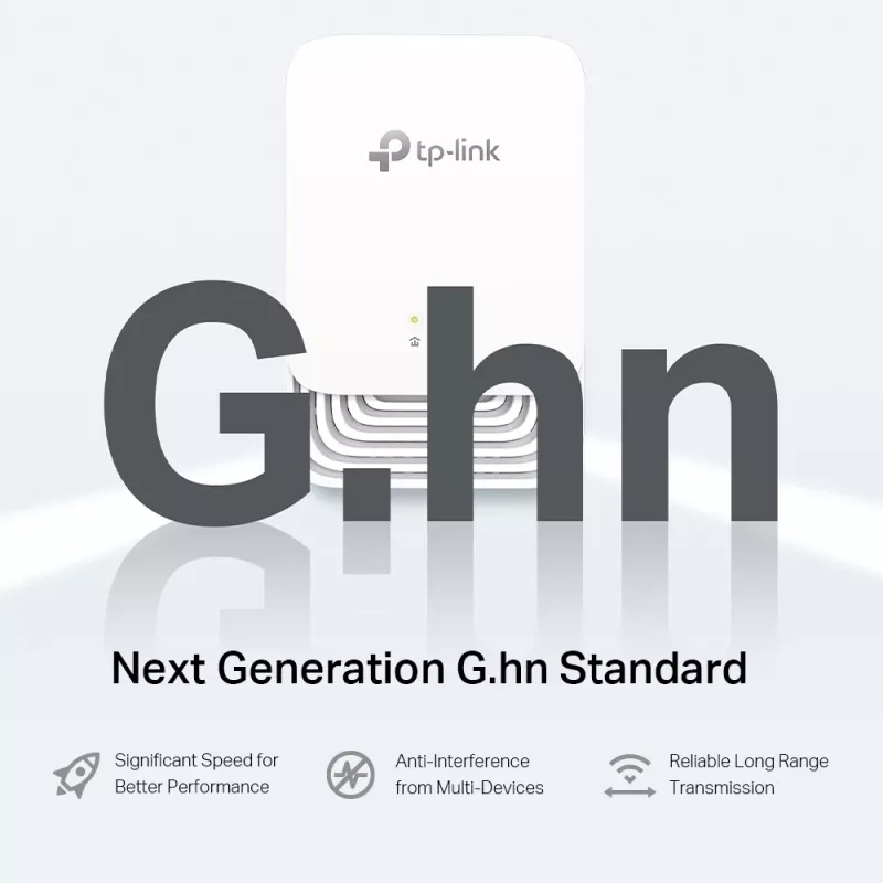 TP-Link G.hn1200 Powerline Kit, 607 Mbit/s, Gigabit Ethernet, 10,100,1000 Mbit/s, HomePlug AV2, 300 m, bianco