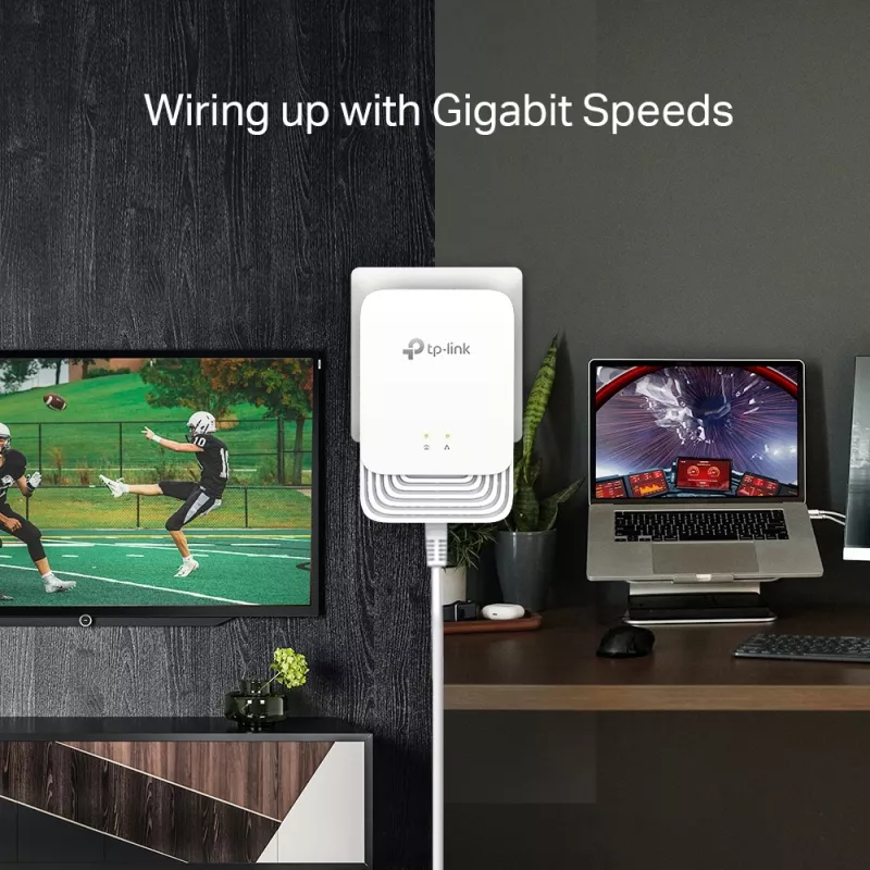 TP-Link G.hn1200 Powerline Kit, 607 Mbit/s, Gigabit Ethernet, 10,100,1000 Mbit/s, HomePlug AV2, 300 m, bianco