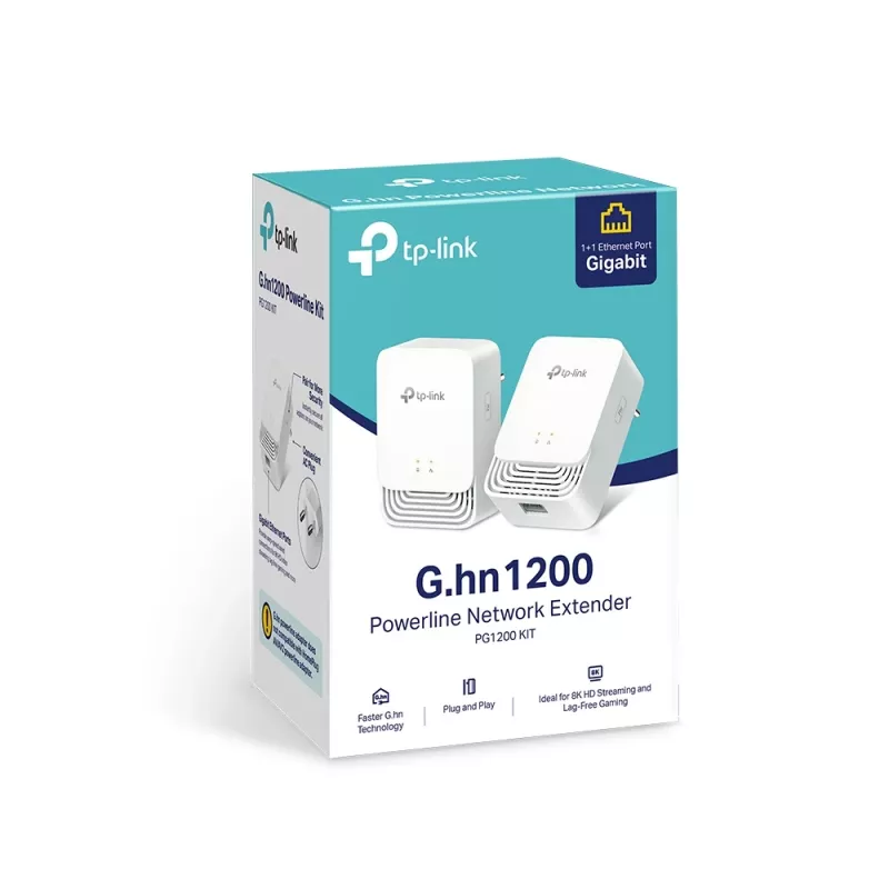 TP-Link G.hn1200 Powerline Kit, 607 Mbit/s, Gigabit Ethernet, 10,100,1000 Mbit/s, HomePlug AV2, 300 m, bianco