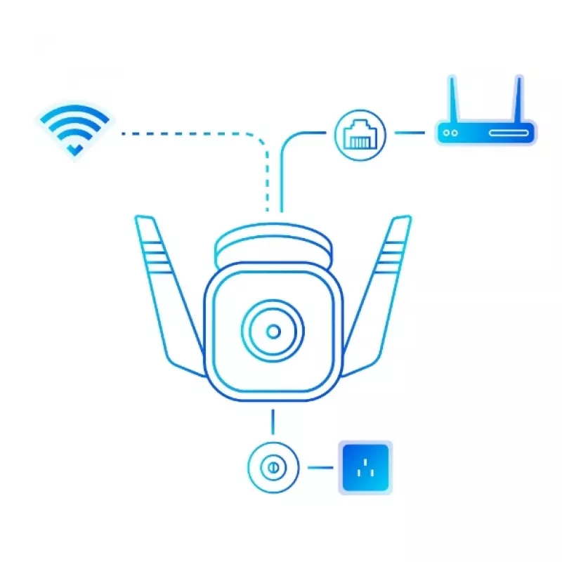 TP-Link Tapo telecamera di sicurezza Wi-Fi da esterno, telecamera di sicurezza IP, esterno, con filo e senza fili, Amazon Alexa e Google Assistant, CE, soffitto/parete