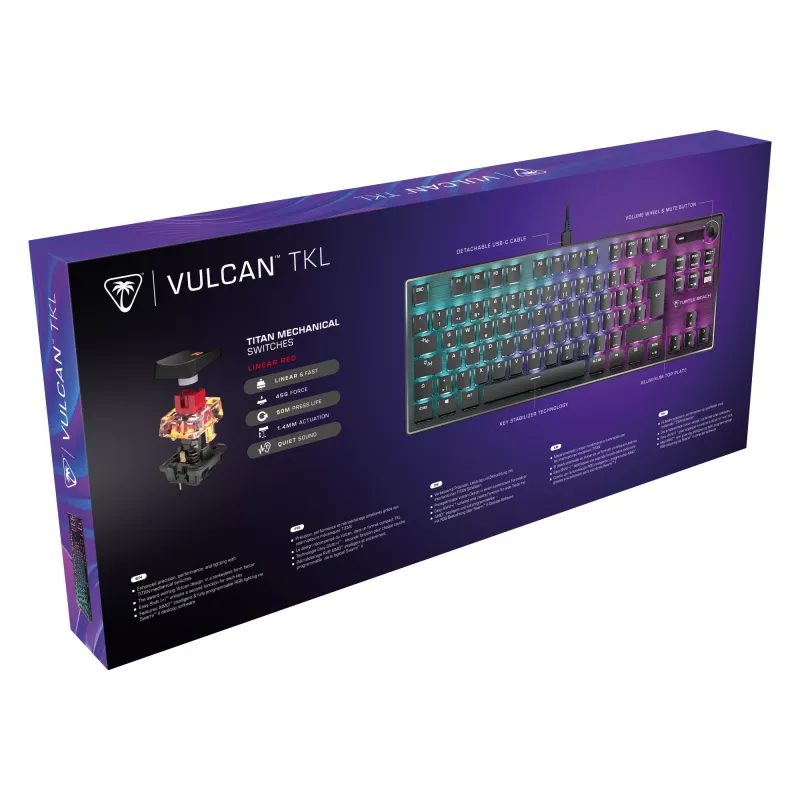 Turtle Beach Vulcan TKL Tastiera gaming USB QWERTZ tedesco nero