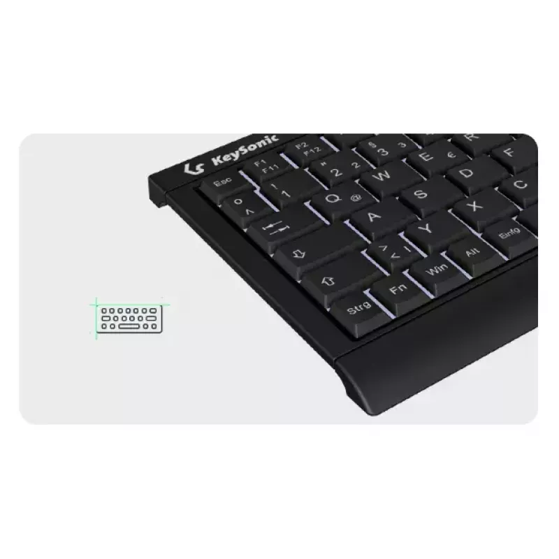 Tastiera KeySonic KSK-3011ELC (DE) home USB QWERTZ tedesco nero