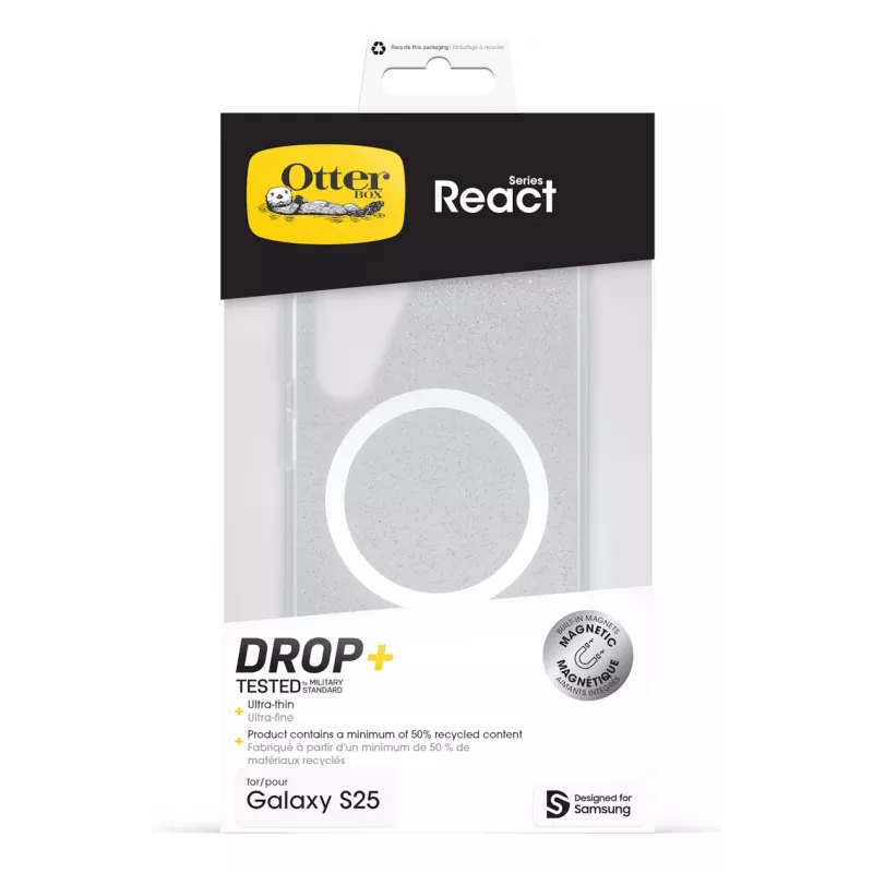 Samsung Otterbox React Case con magneti per Galaxy S25, custodia, Samsung, Galaxy S25, 15,8 cm (6,2
