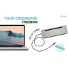 i-tec USB-C Docking station ergonomica in metallo 3x 4K display + Power Delivery 100 W