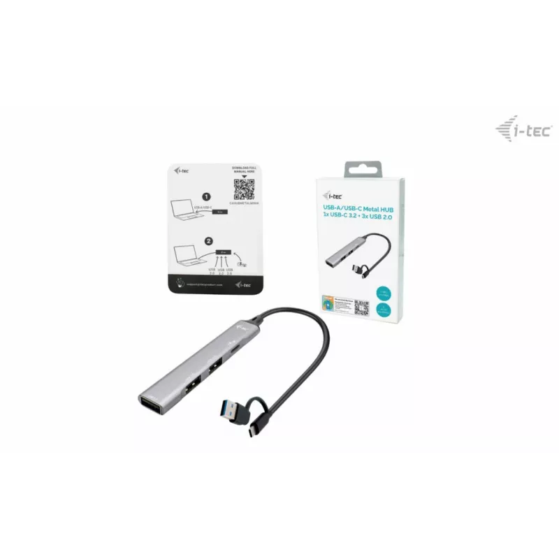 i-tec USB-C/USB-A Hub in metallo 1x USB 3.0 + 3x USB 2.0