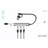 i-tec USB-C/USB-A Hub in metallo 1x USB 3.0 + 3x USB 2.0