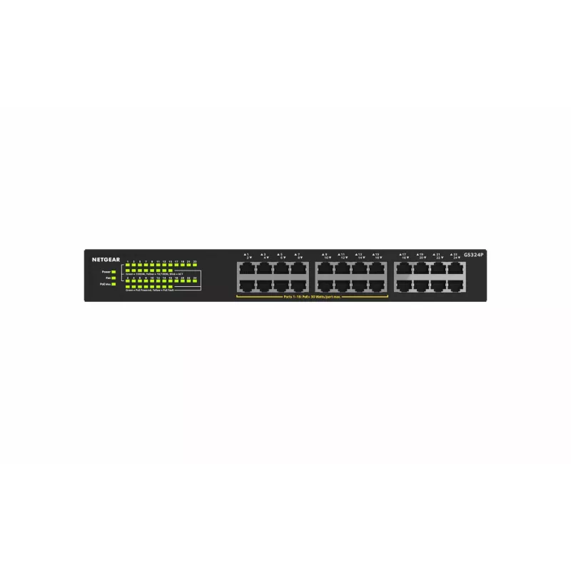NETGEAR GS324P Unmanaged Gigabit Ethernet (10/100/1000) Power over Ethernet (PoE) 1U nero