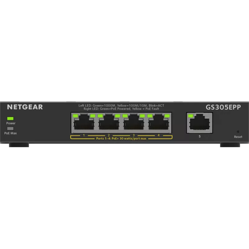 NETGEAR switch gestito 5 porte Gigabit Ethernet (GS305EPP)
