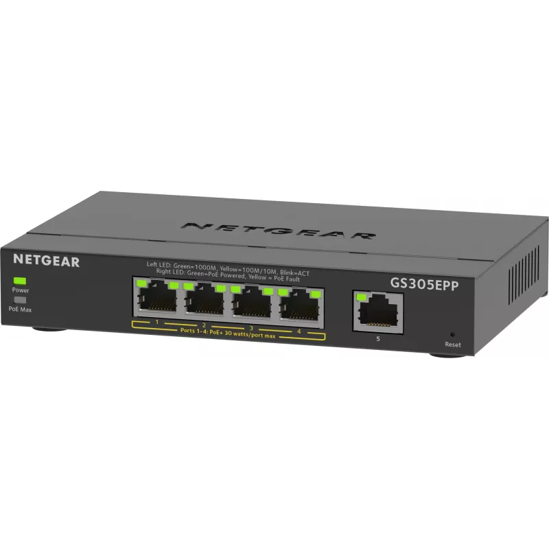 NETGEAR switch gestito 5 porte Gigabit Ethernet (GS305EPP)