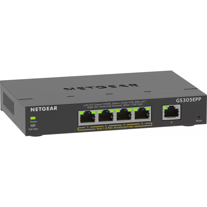 NETGEAR switch gestito 5 porte Gigabit Ethernet (GS305EPP)