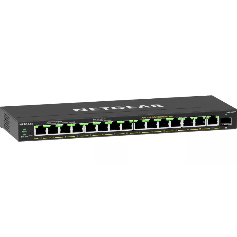 Switch gestito NETGEAR GS316EPP 16 porte PoE+ Gigabit Ethernet