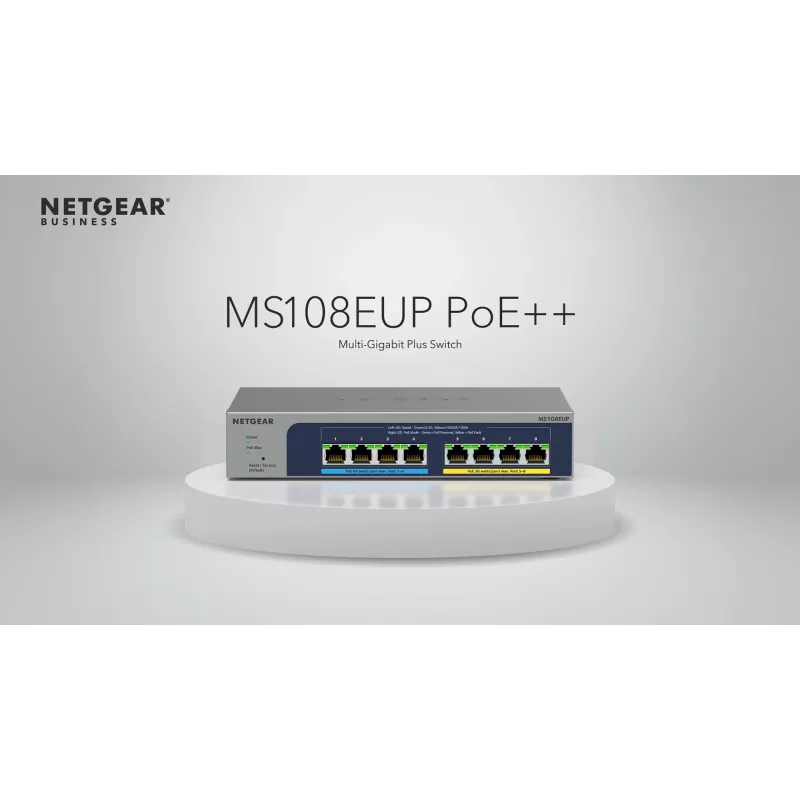 NETGEAR switch 8 porte Ultra60 PoE++ Multi-Gigabit (2,5G) Ethernet Plus Managed L2/L3 2.5G Ethernet (100/1000/2500) Power over Ethernet (PoE) grigio