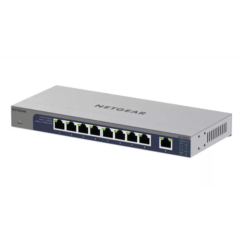 NETGEAR GS108MX-100EUS switch di rete non gestito L2 Gigabit Ethernet (10/100/1000) montaggio su scrivania/parete