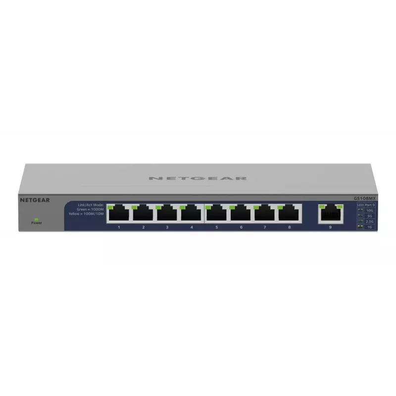 NETGEAR GS108MX-100EUS switch di rete non gestito L2 Gigabit Ethernet (10/100/1000) montaggio su scrivania/parete