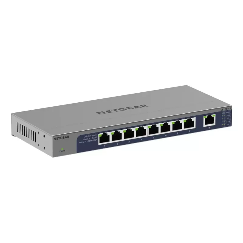 NETGEAR GS108MX-100EUS switch di rete non gestito L2 Gigabit Ethernet (10/100/1000) montaggio su scrivania/parete