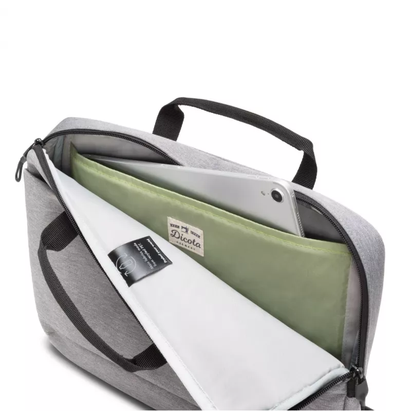 DICOTA slim Eco Motion - custodia per notebook 14-15.6in - grigio chiaro / 600d Rpe poliestere