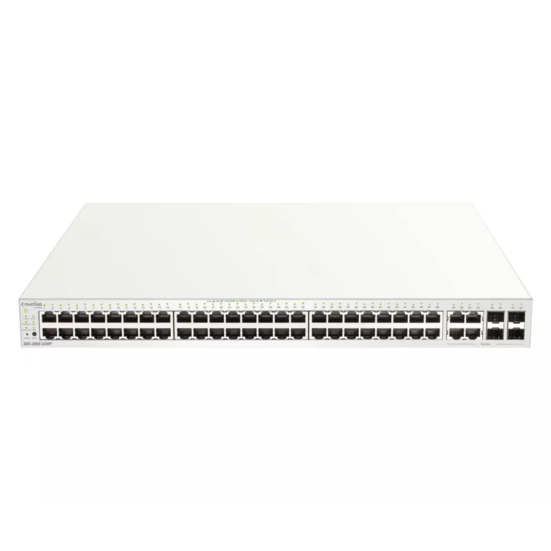 Switch D-Link 52 porte Gigabit PoE+ Nuclias Smart Managed con 4 porte combo 1G, 370W