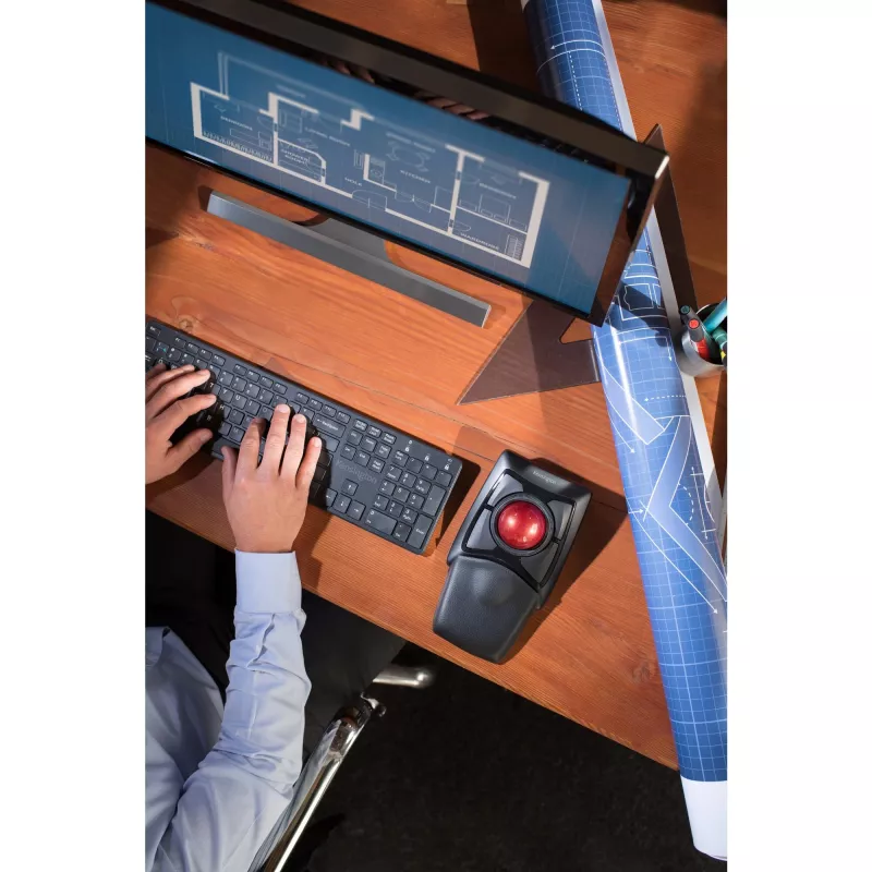 Kensington Expert mouse trackball wireless, ambidestro, ottico, RF wireless + Bluetooth, 400 DPI, nero