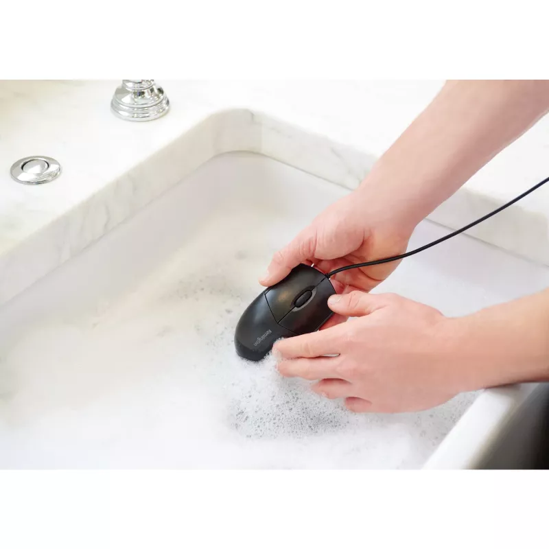 Mouse Kensington Pro Fit con filo, lavabile, ambidestro, ottico, USB, 1600 DPI, nero