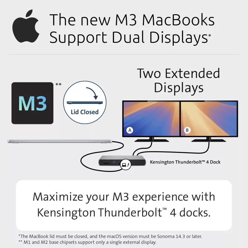 Kensington SD5760T Thunderbolt 4 Docking Station Dual 4K con 96W di alimentazione