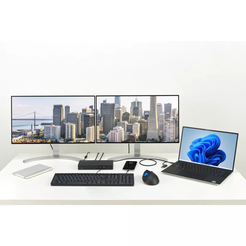 Kensington SD4781P EQ USB-C & USB-A Docking Station Dual 4K, con filo, USB 3.2 Gen 2 (3.1 Gen 2) Type-C, 100 W, 3,5 mm, 10,100,1000 Mbit/s, nero