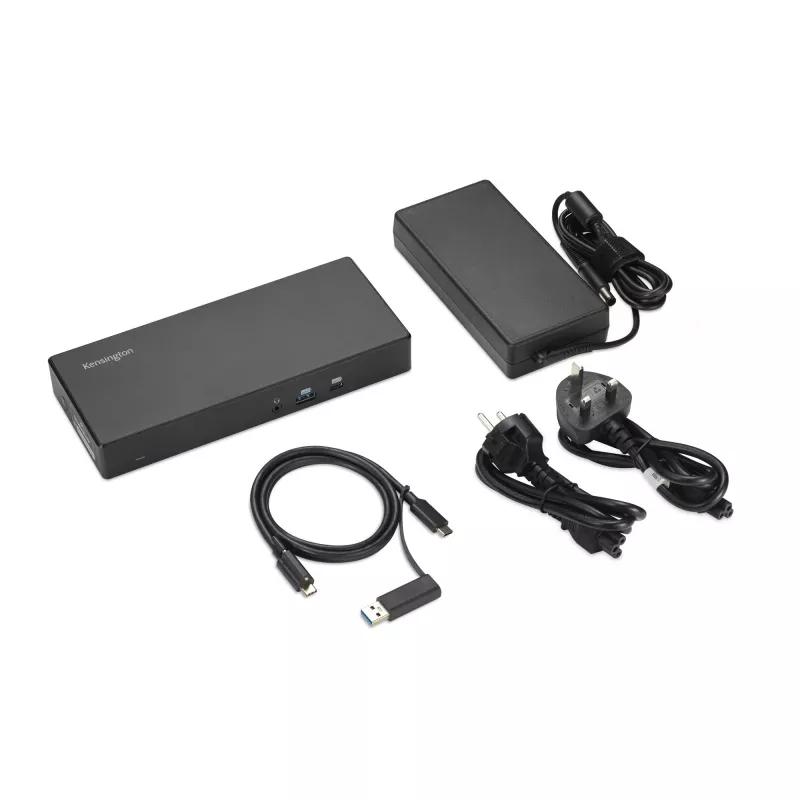Kensington SD4781P EQ USB-C & USB-A Docking Station Dual 4K, con filo, USB 3.2 Gen 2 (3.1 Gen 2) Type-C, 100 W, 3,5 mm, 10,100,1000 Mbit/s, nero