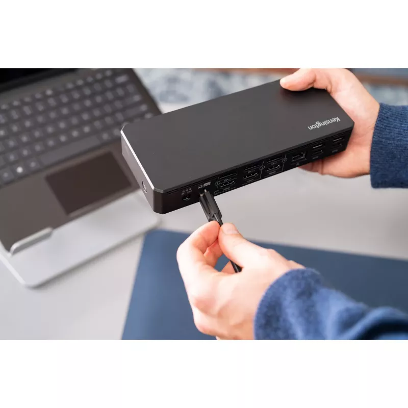 Kensington SD4781P EQ USB-C & USB-A Docking Station Dual 4K, con filo, USB 3.2 Gen 2 (3.1 Gen 2) Type-C, 100 W, 3,5 mm, 10,100,1000 Mbit/s, nero