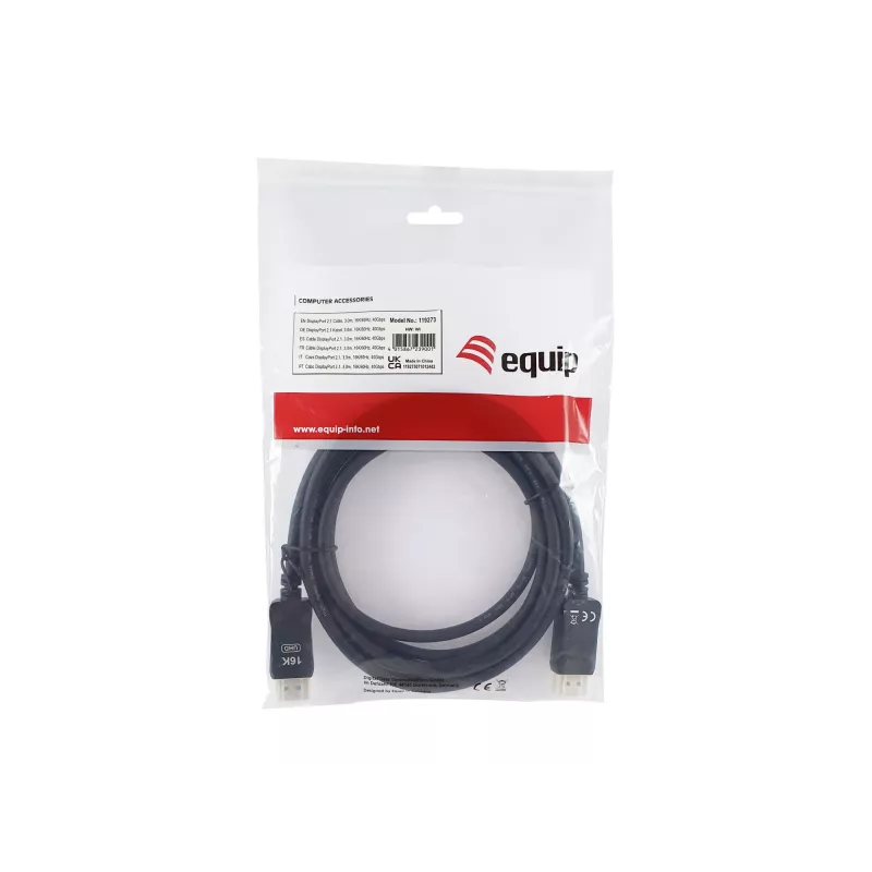 Cavo DisplayPort 2.1 Equip, 3,0 m, 16K/60Hz, 40 Gbit/s