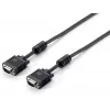 Equip Cavo VGA HD15, 15m, 15 m, VGA (D-Sub), VGA (D-Sub), connettore maschio, connettore maschio, nero
