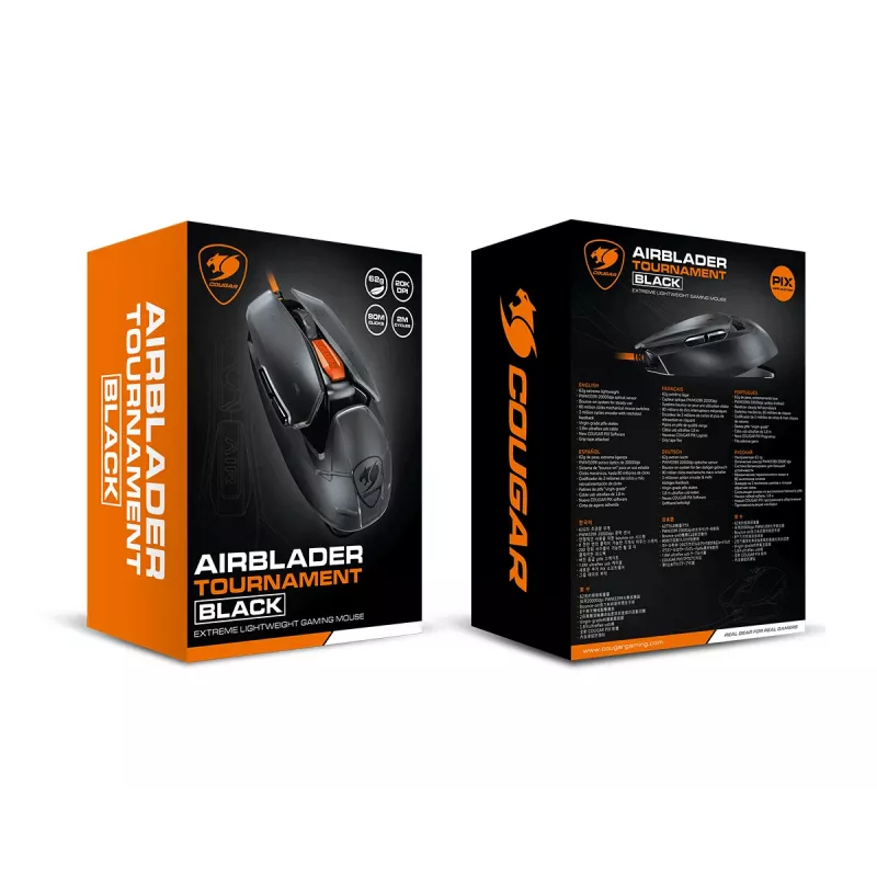 COUGAR mouse gaming AirBlader Tournament, con filo, nero