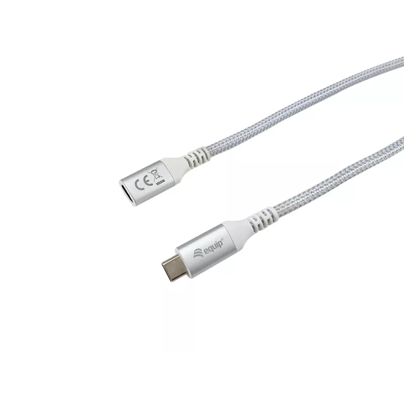 Prolunga Equip USB 3.2 Gen 2 C a C, 0,5 m, M/F, 4K/60Hz, 10 Gbit/s, bianco