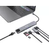 Adattatore multifunzione 8-in-1 Equip USB-C, con filo, USB Type-C, 100 W, 1000 Mbit/s, 1000BASE-T, IEEE 802.3ab