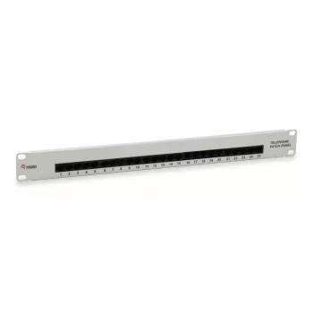 Patch panel 25 porte Cat.3 RJ45 ISDN Equip, grigio chiaro