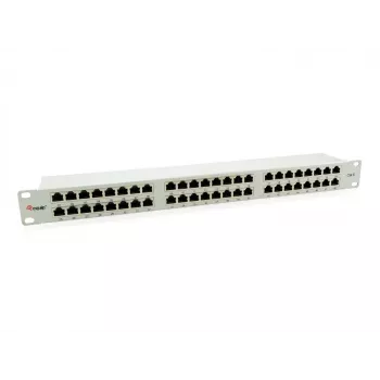 Patch panel 48 porte Cat.6 schermato Equip, grigio chiaro