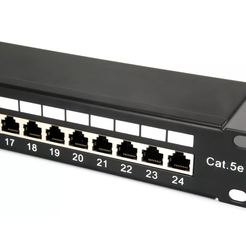 Equip Patch Panel 24 porte Cat.5e schermato, nero