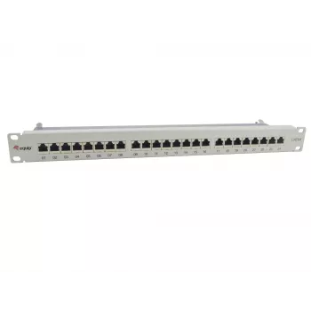 Equip Patch Panel 24 porte Cat.6A schermato, grigio chiaro, 10/100/1000Base-T(X), Gigabit Ethernet, 1000 Mbit/s, RJ-45, Cat6a, montaggio rack