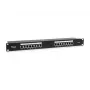 Equip Patch Panel 16 porte Cat.6 schermato, nero, 10/100/1000Base-T(X), Gigabit Ethernet, 1000 Mbit/s, RJ-45, Cat6, montaggio rack
