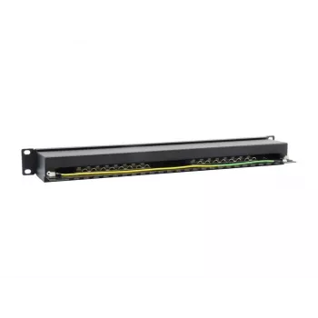 Equip Patch Panel 16 porte Cat.6 schermato, nero, 10/100/1000Base-T(X), Gigabit Ethernet, 1000 Mbit/s, RJ-45, Cat6, montaggio rack